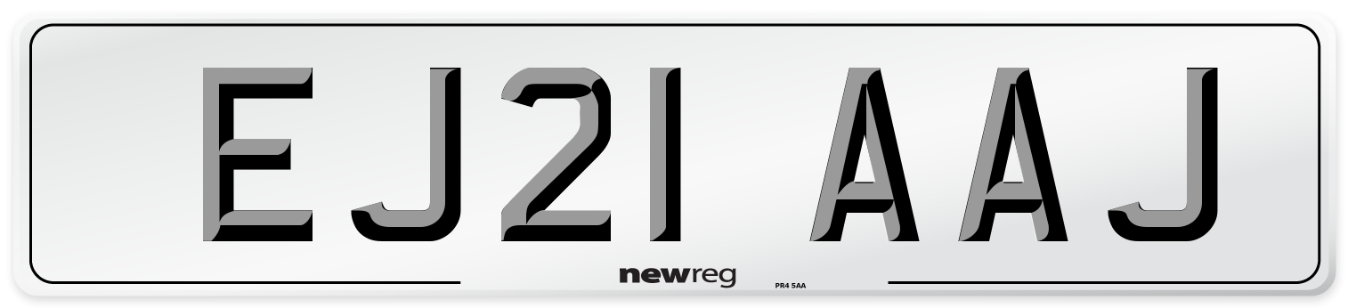 EJ21 AAJ Number Plate from New Reg
